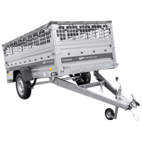 Remorque à un essieu sur ressorts 264x125 UNITRAILER FORCE 264/R KIPP avec côtés en filet, châssis H-0 et bâche grise