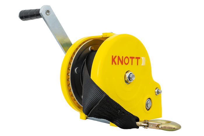 Treuil 450 kg à sangle KNOTT boîtier jaune