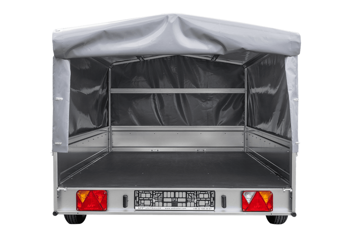 Remorque à un essieu sur ressorts 264x150 UNITRAILER GARDEN 265/R KIPP avec châssis H-800 et bâche grise