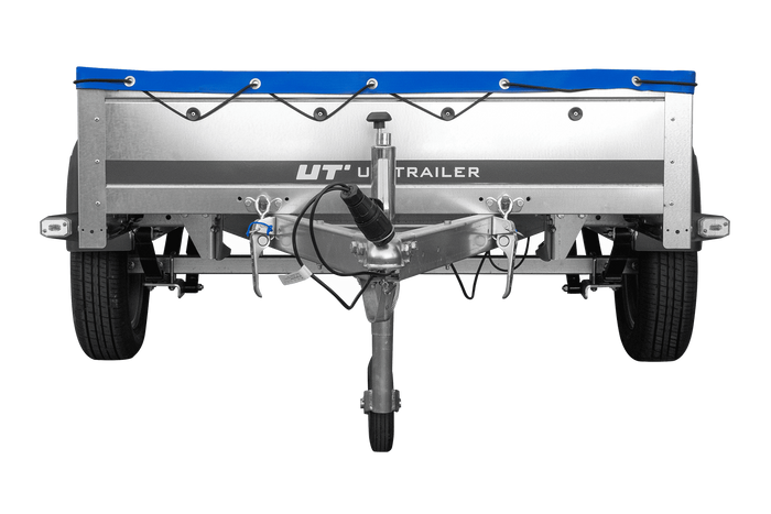 Remorque sur ressorts 200x125 UNITRAILER GARDEN 201/R KIPP avec châssis H-0 et bâche bleue