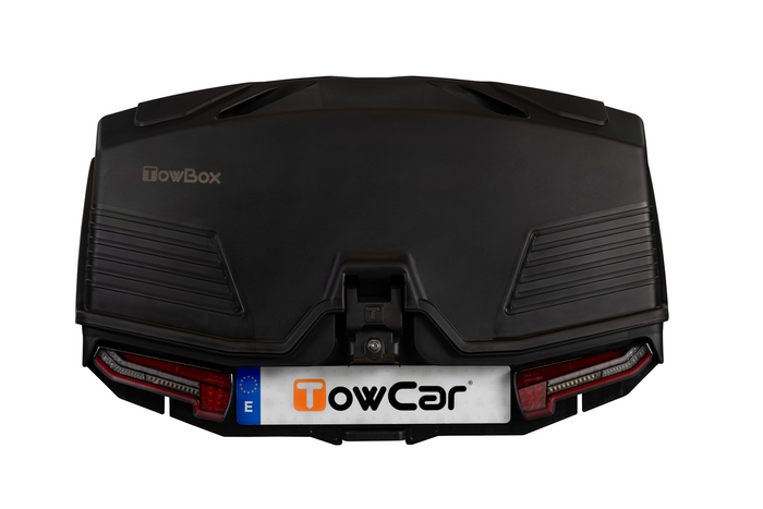 Coffre à bagages Towbox Alpha Urban Black - monté sur attelage