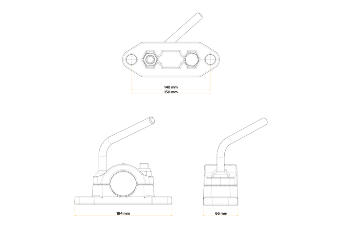 Support de roue en fonte KNOTT B48C6 pour tuyau ondulé de 48 mm