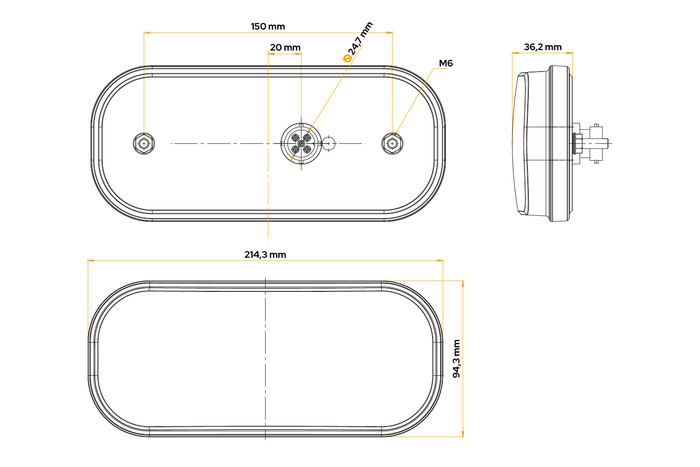 Feu arrière FRISTOM FT-230 LED baïonnette, 6 fonctions universel