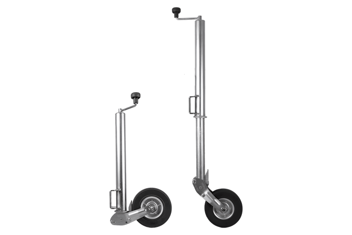 Roue de support, jockey automatique WINTERHOFF VK 60-BLH-255 SB avec poignée, 500 kg, 60 mm, 670-905 mm