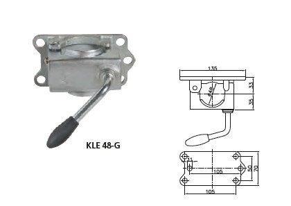 Support fixe avec collier et bride en fonte WINTERHOFF RSR48-600+KLE48-G, 150 kg, 48 mm, 600 mm