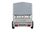 Remorque à un essieu sur ressorts UNITRAILER GARDEN 201/R KIPP 200x125 avec côtés, ridelles grillagées châssis H-800 et bâche grise