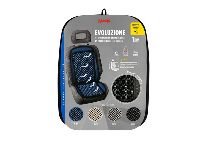 Dossier en billes de bois, noir Evoluzione