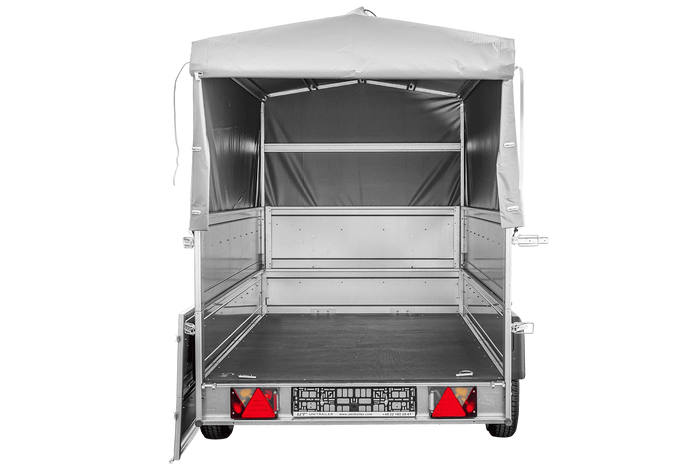 Remorque légère sur ressorts 264x125 UNITRAILER GARDEN 264/R KIPP avec côtés, ridelles BIS, châssis H-800 et bâche grise