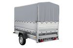 Remorque porte-voitures 230x125 UNITRAILER FORCE 230 KIPP avec ridelles BIS, châssis H-800 et bâche grise