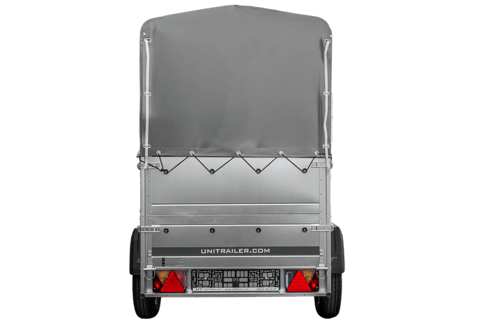 Remorque légère 200x106 UNITRAILER GARDEN 200 KIPP avec ridelles BIS, châssis H-800 et bâche grise