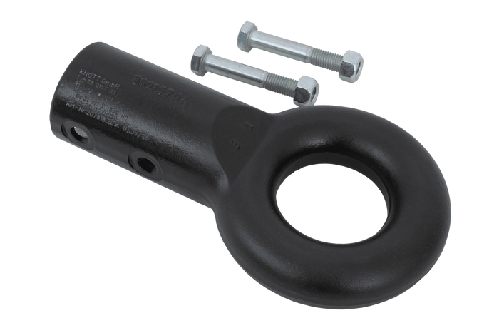 Attelage à œil KNOTT KK7937S pour remorque de 3500 kg avec timon tubulaire de 60 mm, nouveau modèle