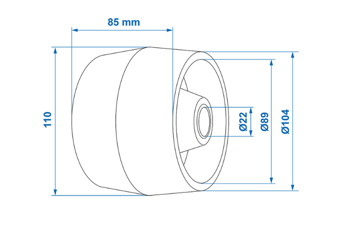 Rouleau latéral ProPlus 345472 pour remorque de bateau 85 mm