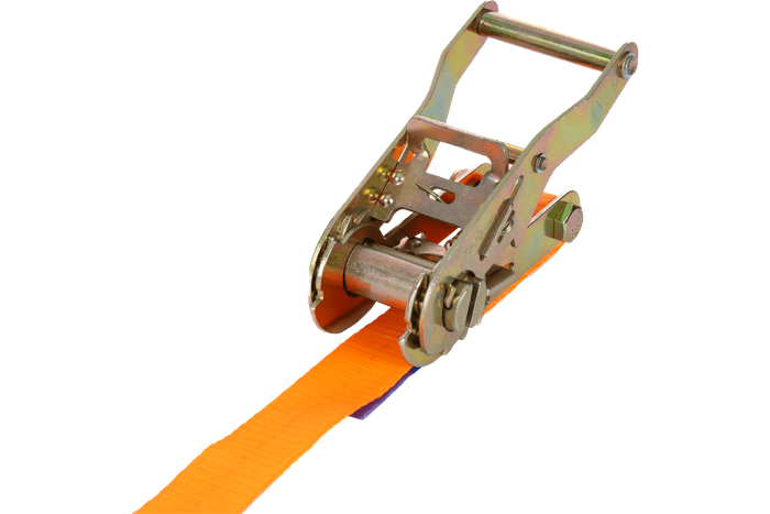 Ensemble de quatre courroies de transport UNITRAILER 12 m/25 mm/1 t orange avec tendeur