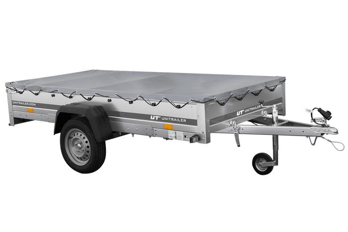 REMORQUE DE JARDIN 264 KIPP AVEC ROUE JOINTE, CHÂSSIS H-0 ET BÂCHE GRISE