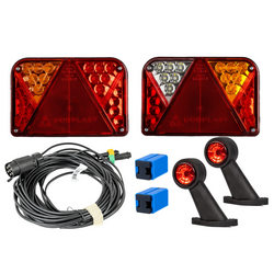 Kit d&#39;éclairage : feux arrière LED DOBPLAST DPT35 + feux de position latéraux LED FRISTOM FT-009 + faisceau MANTES 7 m 7 broches