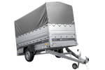 Remorque 264x125 UNITRAILER FORCE 264 KIPP avec ridelles BIS, châssis H-800 et bâche grise