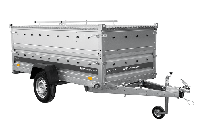Remorque à un essieu 264x125 UNITRAILER FORCE 264 KIPP avec côtés BIS et bâche en aluminium