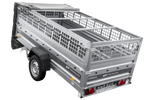Remorque à un essieu 264x125 UNITRAILER FORCE 264 KIPP avec ridelles grillagées, châssis H-0 et bâche grise