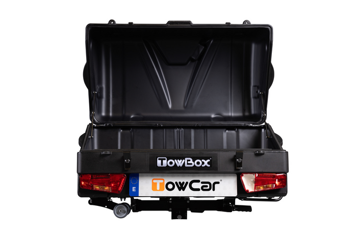 Towbox V1 Black Edition - coffre à bagages monté sur attelage