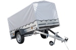 Remorque à un essieu 230x125 UNITRAILER GARDEN 230 KIPP avec châssis H-800 et bâche grise