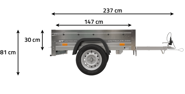 Remorque porte-voitures 150x106 UNITRAILER GARDEN 150 KIPP
