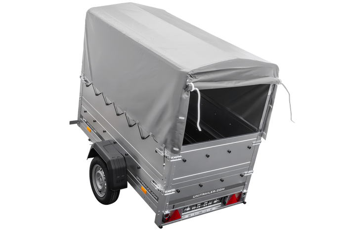 Remorque légère 200x106 UNITRAILER GARDEN 200 KIPP avec ridelles BIS, châssis H-800 et bâche grise