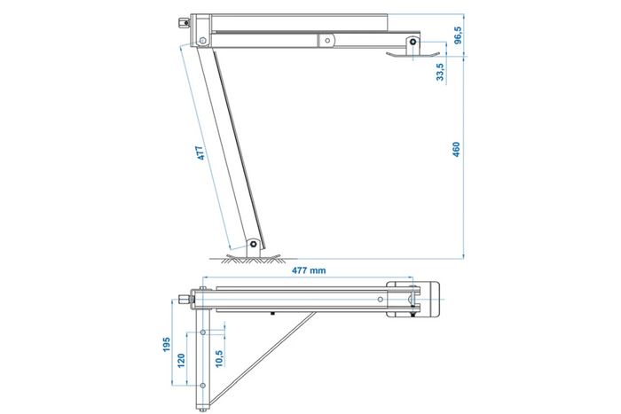 Support d'angle extensible ProPlus 361510V01, côté avant gauche/arrière droit, pour remorque, capacité 600 kg, hauteur 460 mm