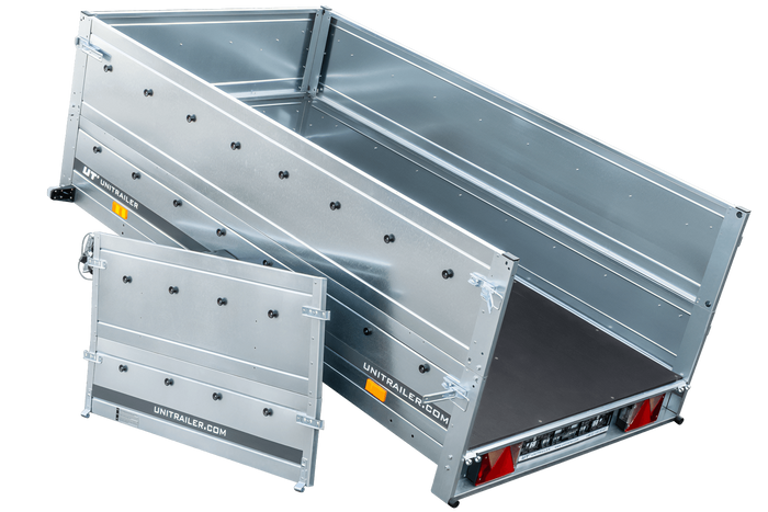 Remorque auto avec rehausses de ridelles et roue jockey Garden Trailer 230 KIPP 2,30 x 1,25 m Unitrailer