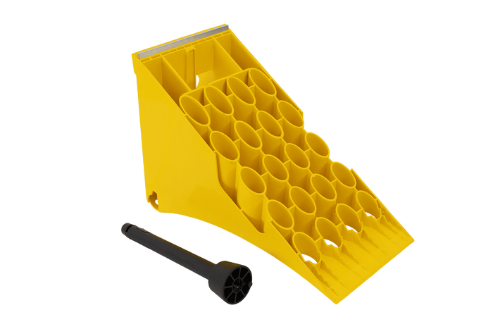 Cale de roue LOKHEN h: 225 mm E53 / complète avec support