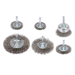 Ensemble de six brosses en acier inoxydable YATO YT-47593 avec tige pour perceuse