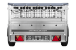 Remorque sur ressorts 200x125 UNITRAILER GARDEN 201/R KIPP avec côtés grillagés, châssis H-0 et bâche grise