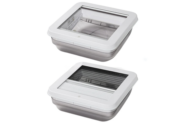 Fenêtre de toit ProPlus 610905V01 pour camping-car, aérateur de toit avec éclairage LED 400 x 400 mm