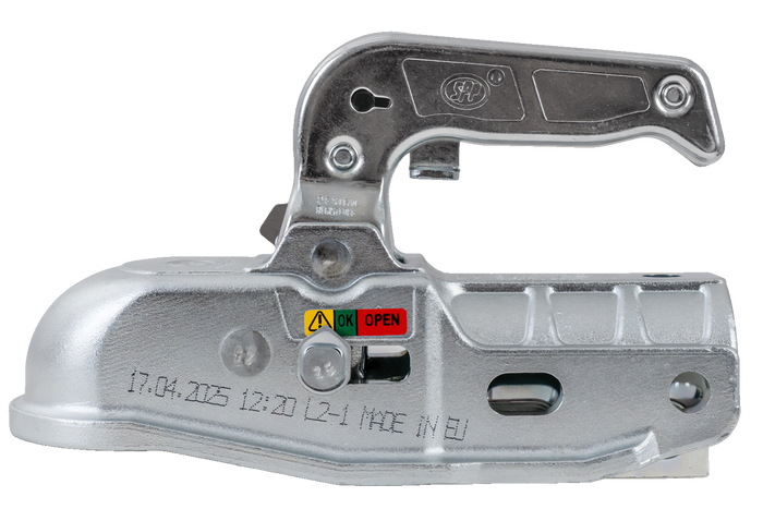 Attelage à boule STEELPRESS BC-3000C-00-00+Z2 pour remorque de 3 000 kg avec timon tubulaire de 35 à 50 mm, en fonte