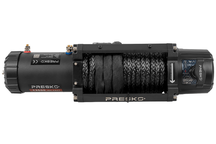 Treuil électrique pour remorque PRESKO RAPTOR 13.5FS 12V 6130 kg avec câble de 24 m
