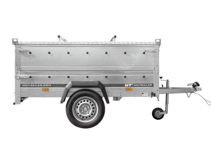 Remorque légère 200x125 UNITRAILER GARDEN 201 KIPP avec côtés BIS et couverture en aluminium