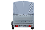 Remorque porte-voitures 230x125 UNITRAILER GARDEN 230 KIPP avec ridelles BIS, châssis H-800 et bâche grise