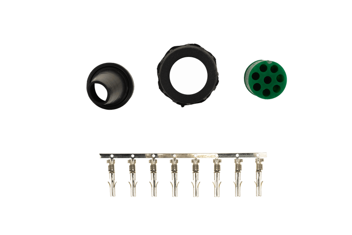 Connecteur baïonnette vert à 8 broches 12V [droit]