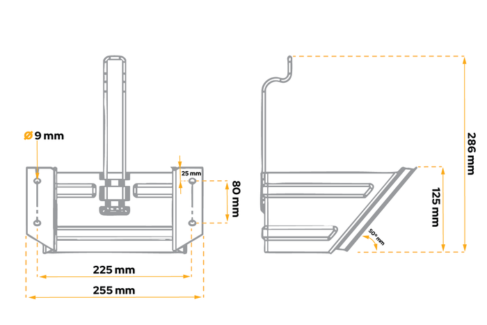 Cale de roue avec support de montage AL-KO UK53, h:247mm