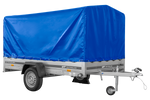 Remorque sur ressorts 264x150 UNITRAILER GARDEN 265/R KIPP avec châssis H-1100 et bâche bleue