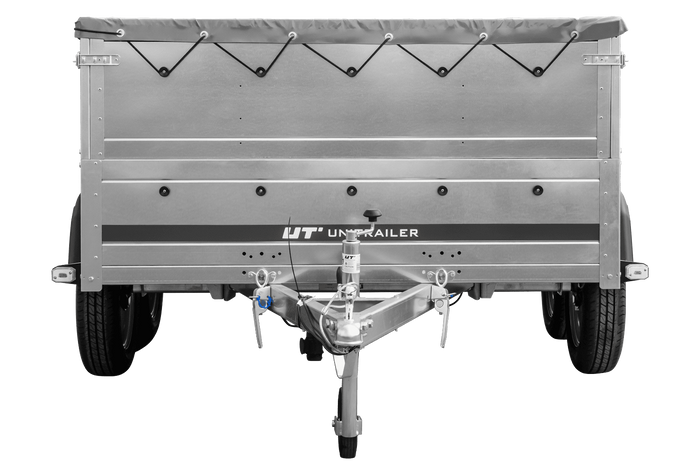 Remorque à deux essieux 264x150 UNITRAILER GARDEN 265/2 KIPP avec ridelles BIS, châssis H-0 et bâche grise