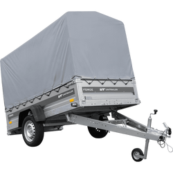 Remorque légère 230x125 UNITRAILER FORCE 230 KIPP avec châssis H-1100 et bâche grise