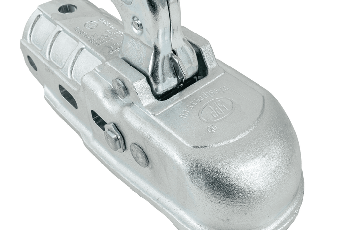 Attelage à boule STEELPRESS BC-3000C-00-00 pour remorque de 3 000 kg avec timon tubulaire de 50 mm, en fonte