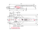 Charnière latérale compensé STEELPRESS ZB-04 pour fermeture, ridelles latérale basculante de remorque
