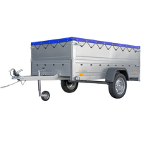 Unitrailer GARDEN TRAILER 230 FD remorque voiture avec roue jockey, côtés BIS et bâche plate bleue