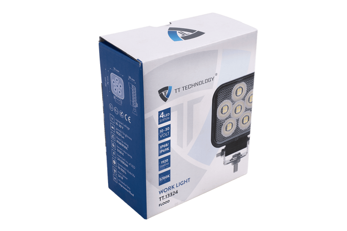 Lampe de travail, réflecteur LED TT TECHNOLOGY NOIR TT.13324, 24 LED, 1920 lm carré