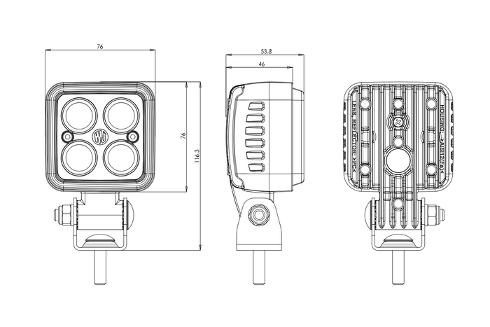 Lampe de sécurité LED WAŚ 2243 W267, lampe d'avertissement bleue