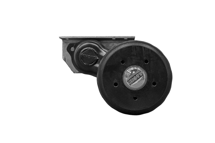 Essieu freiné KNOTT VGB13M pour remorque/porte-voitures 1350 kg, 1200 mm, 1550 mm, 5x112