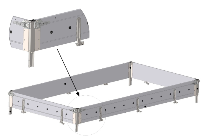 Côtés en aluminium OUTLET BIS H-300 pour remorques TEMARED TRANSPORTER 3217/2 et HOCHLADER 320/2 