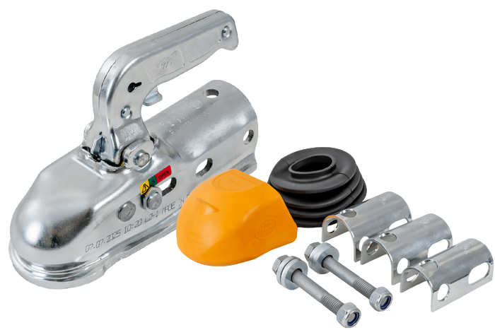 Attelage à boule STEELPRESS BC-3000.1D-00-00+Z3 pour remorque de 3 000 kg avec timon tubulaire de 35 à 50 mm