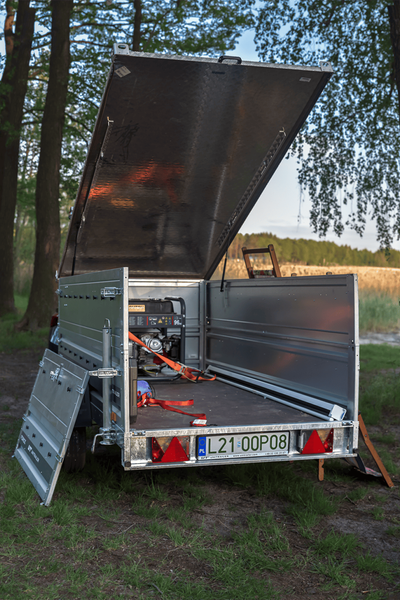 Remorque à un essieu 264x125 UNITRAILER FORCE 264 KIPP avec côtés BIS et bâche en aluminium
